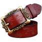 2016 New Fashion Wide Genuine leather belt woman vintage Floral Cow skin belts women Top quality strap female for jeans