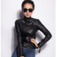 2017 Hot Sale Spring Autumn Fashion Brand Women Faux Leather Jacket Zipper Motorcycle Leather Coat Slim Short PU Jackets32425000257