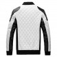 2017 New Brand Slim Men Bomber Jackets Casual Fashion Plaid PU Leather Jacket Men Jaqueta de couro Black White Plus Size 5XL 6XL