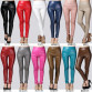2017 New Spring Women Brand Clothing High Waist Slim Faux Leather Pants Lady Fashion Fleece Skinny PU Leather Trousers Leggings