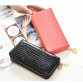 2018 High Quality Black Purse Women Leather Purses Wallets Luxury Brand Wallet Double Zipper Day Clutch Coin Card Bag LB203 