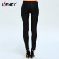 Black Leather Pants 2016 New Women's Fashion Low Waist Slim Black Lederhosen Long Pants