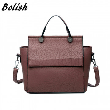Bolish New Arrival Vintage Trapeze Tote Women Leather Handbags Ladies Party Shoulder Bags Fashion Top-Handle Bags32601013804