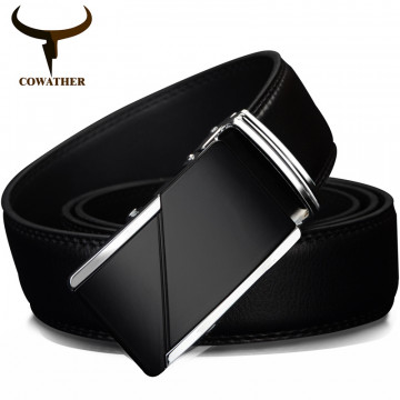 COWATHER COW genuine Leather Belts for Men High Quality Male Brand Automatic Ratchet Buckle belt 1.25" 35mm Wide 110-130cm long32230367959
