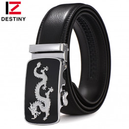 DESTINY Newest Dragon Belt Men Luxury Famous Brand Waist Strap Male High Quality Genuine Leather Belts For Men Automatic Buckle