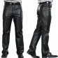 Fashion Leather Pants Men Genuine Leather Straight Pants M-7XL Men&#39;s Plus Size Flat Zipper Fly Regular Motorcycle Pants32211849977