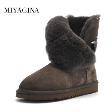 Free Shipping New Arrival 100 Real Fur Classic Mujer Botas Waterproof Genuine Cowhide Leather Snow Boots Winter Shoes for Women32755954798