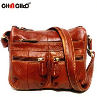 Guarantee 100% Genuine Leather Women's Messenger Vintage Shoulder Bag Female Cross-body Soft Casual Shopping Bags free shipping