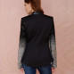 HDY Haoduoyi slim women Pu patchwork Black silver sequins Jackets Full sleeve Fashion winter coat for wholesale32237799687