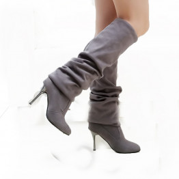 Hot sale fashion long boots for women Nubuck Leather sexy Stovepipe long boots Over the Knee high heels women boots size 34-43