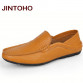 JINTOHO big size 35-47 slip on casual men loafers spring and autumn mens moccasins shoes genuine leather men&#39;s flats shoes32671471561