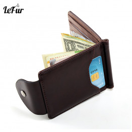 LEFUR Men PU Leather Wallet For Male Card Holder Purse Short Wallet Wallet Hasp Mini Vintage Men Money Holder Purse DropShipping