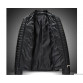 MLJ25 2017 New Arrival Men's Solid Korean Style Fashion Male Casual PU Leather Jacket  Slim Fit Solid Big Size M-5XL Coat men