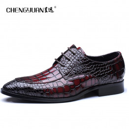 Men flats business quality leather shoes mens wine red blue lace up large size us11 dress wedding party fashion Shoes CHENGYUAN