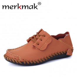 Merkmak Men Leather Shoes Casual 2017 Autumn Fashion Shoes For Men Designer Shoes Casual Breathable Big Size Mens Shoes Comfort 