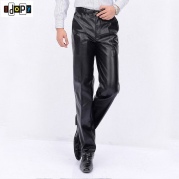New Autumn Winter Mens Fashion PU Leather Pants Men Faux Leather Loose Straight Motorcycle Windproof Trousers Plus Size For Male32698008051