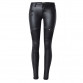 New PU Leather Patchwork Pants Women 2017 autumn Zippers low waist elastic Skinny Pencil Pants Plus Size Slim black Trousers