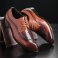 Size 47 48 Fashion PU Leather Men Dress Shoes Pointed Toe Bullock Oxfords Shoes For Men, Lace Up Designer Luxury Men Shoes M067