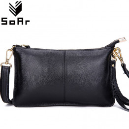 SoAr Fashion cow leather women messenger bags phone clutch bag high quality genuine leather bag small ladies shoulder bag Flap 1