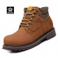 URBANFIND Lace-Up Men Fashion Boots EU 38-44 Durable Rubber Sole Man Nubuck Leather Ankle Shoes Brown / Yellow32742464332