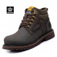 URBANFIND Lace-Up Men Fashion Boots EU 38-44 Durable Rubber Sole Man Nubuck Leather Ankle Shoes Brown / Yellow