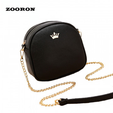 ZOORON Women Small Bag 2017 Summer New Girls PU Leather Messenger Bags Lady Circular Mini Chain Shoulder Bag Crossbody Bag32704587662