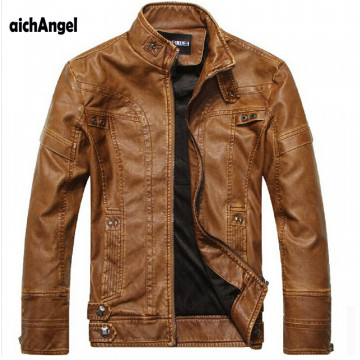 aichAng Motorcycle Leather Jackets Men Autumn Winter Leather Clothing Men Leather Jackets Male Business casual Coats32703928419